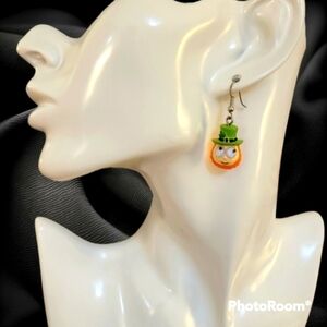 3/$30 VTG Acrylic Irish Leprechaun St. Patrick's Dangle Hook Earrings